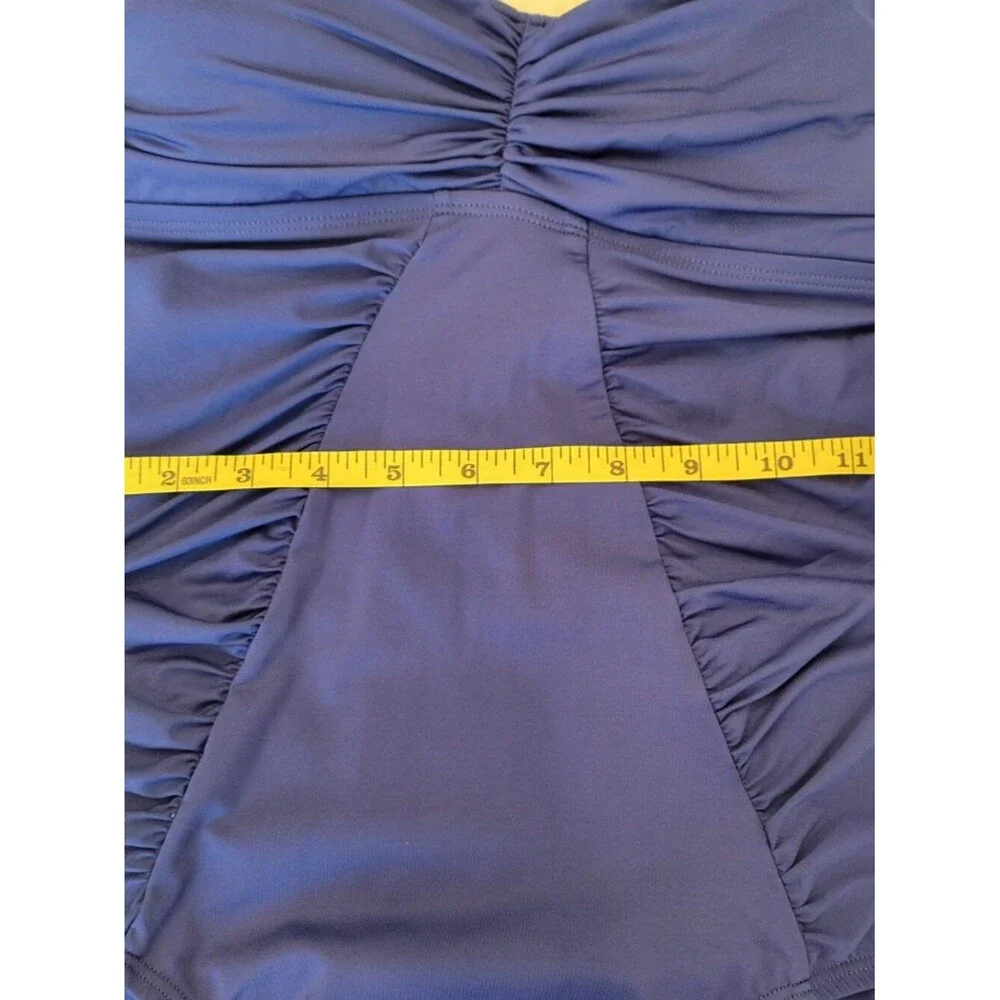 🌴 TOMMY BAHAMA Slimming Tummy Control One Piece Halter Swimsuit | Royal Blue 14